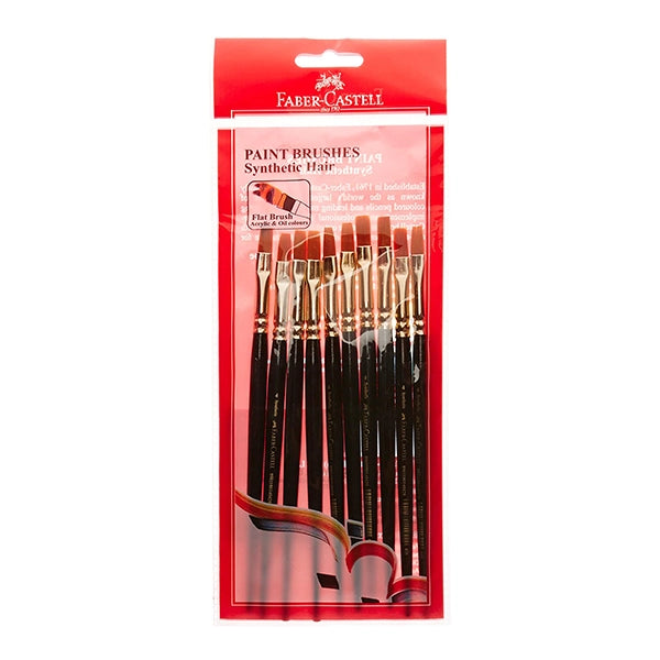 Faber-Castell Paint Brush - Synth Hair Flat Size 4Pack 10 (1)